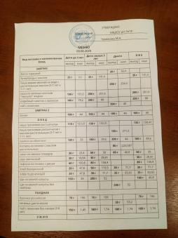 меню на 03.06